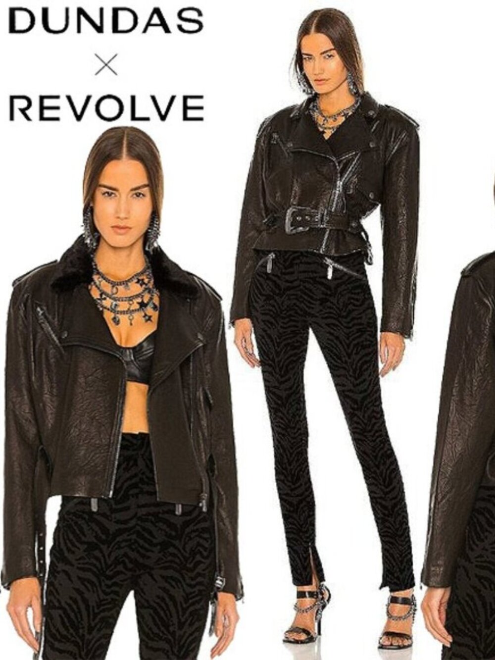 💥HOT ITEM!💥DUNDAS x REVOLVE GRAINED BELTED LEATHER JACKET in ESPRESSO BLACK